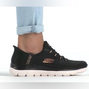 Skechers Slip-ins: Summits - Classy Night women size 7 (new) black Rose gold